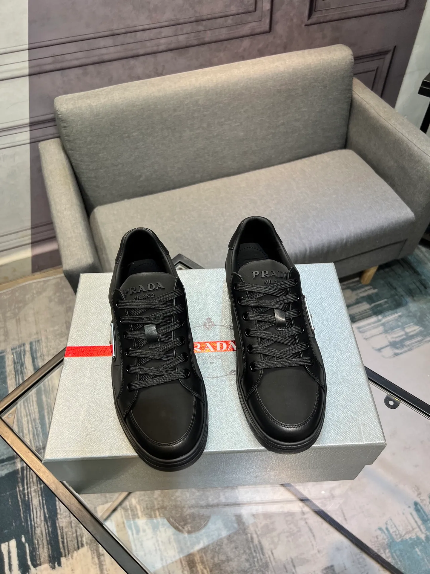 Men's shoes 💰540 [PRADA] Men's shoes are popular in the counter, official website synchronization, 1 high-quality shipment ✔️ Original frosted cowhide + cowhide lining, 1🆚1 replica, original sole, 38-45 (45 customized, non-refundable)